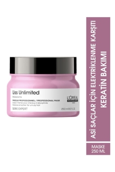 L'Oréal Paris - Serie Expert Liss Unlimited Elektriklenme Karşıtı ve Yoğun Yumuşaklık Veren Maske 250 ml