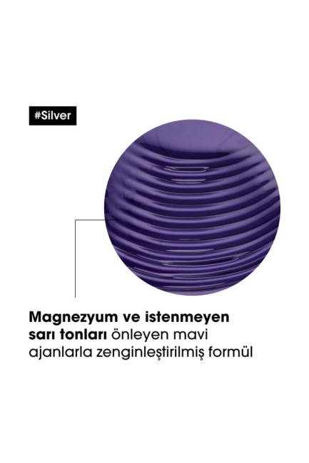 Serie Expert Silver Çok Açık Sarı Gri ve Beyaz Saçlar İçin Renk Dengeleyici Mor Şampuanı 500 ml