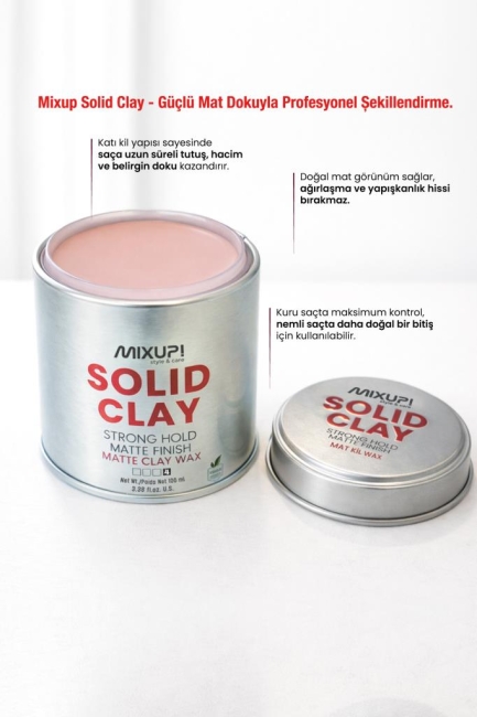 ! Solid Clay Güçlü Mat Dokulu Wax 100 ml