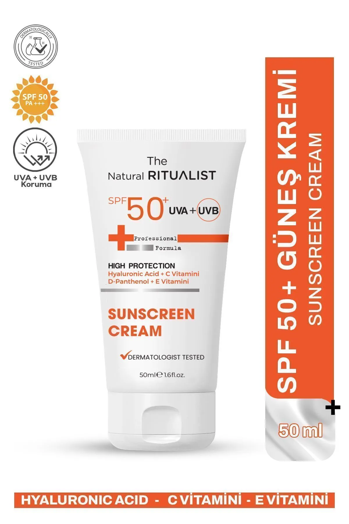 SPF50+ Leke Karşıtı Yüksek Korumalı Tüm Tipleri İçin Yüz ve Vücut Güneş Kremi 50 ml