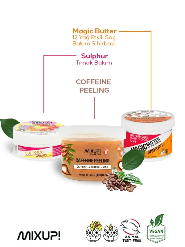 Mixup! - Mixup! Bakım Seti (Sulphur-12 Yağ Etkili Saç Bakım Sihirbazı- Kafein El Ayak Peeling)