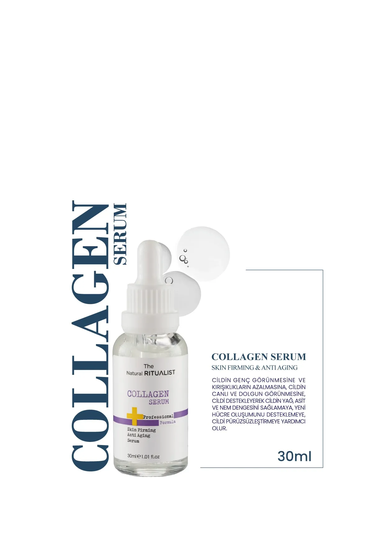 The Natural Ritualist 3'lü Cilt Bakım Serum Seti ( Hyaluronic Acid + C Vitamini + Collagen Serum )