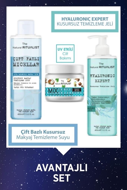 The Natural Ritualist Hyaluronic Kusursuz Temizleme Bakım Seti + Mix Butter 10 Yağ Içeren Cilt Bakım Yağı 150 Gr