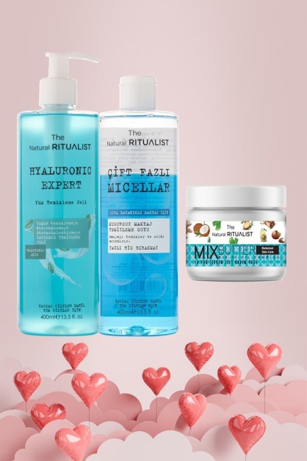 The Natural Ritualist Hyaluronic Kusursuz Temizleme Bakım Seti + Mix Butter 10 Yağ Içeren Cilt Bakım Yağı 150 Gr