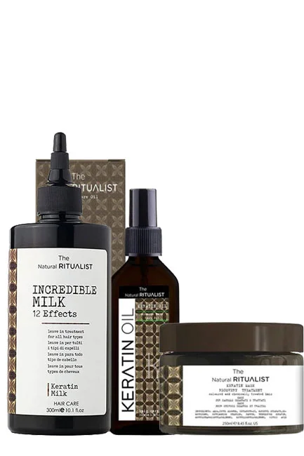 The Natural Ritualist - The Natural Ritualist Keratin Bakım Paketi (Keratin Sütü + Keratin Maskesi + Keratin Yağı)