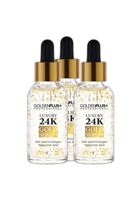 GoldenPlus - GoldenPlus Yaşlanma Ve Kırışıklık Karşıtı Altın Parçacıklı Serum 30ml 3'lü Set